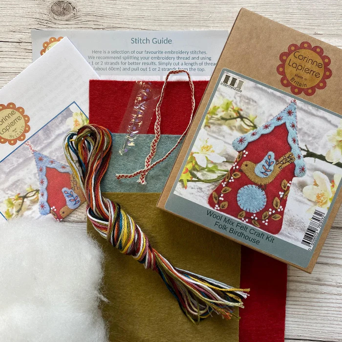 Corinne Lapierre Folk Birdhouse Felt Craft Mini Kit - Image 3