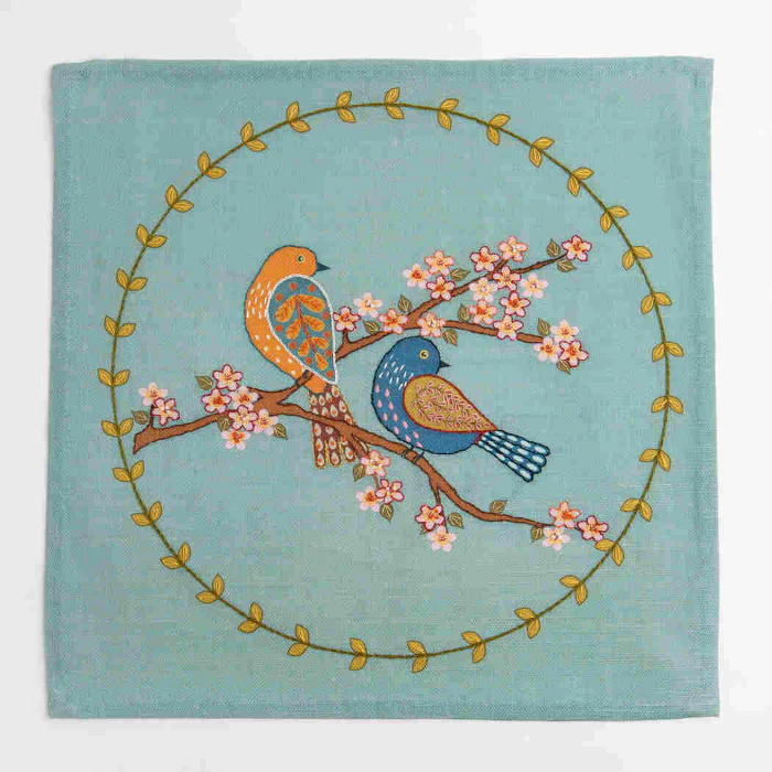 Corinne Lapierre Birds & Blossoms Printed Linen Embroidery Kit - Image 6
