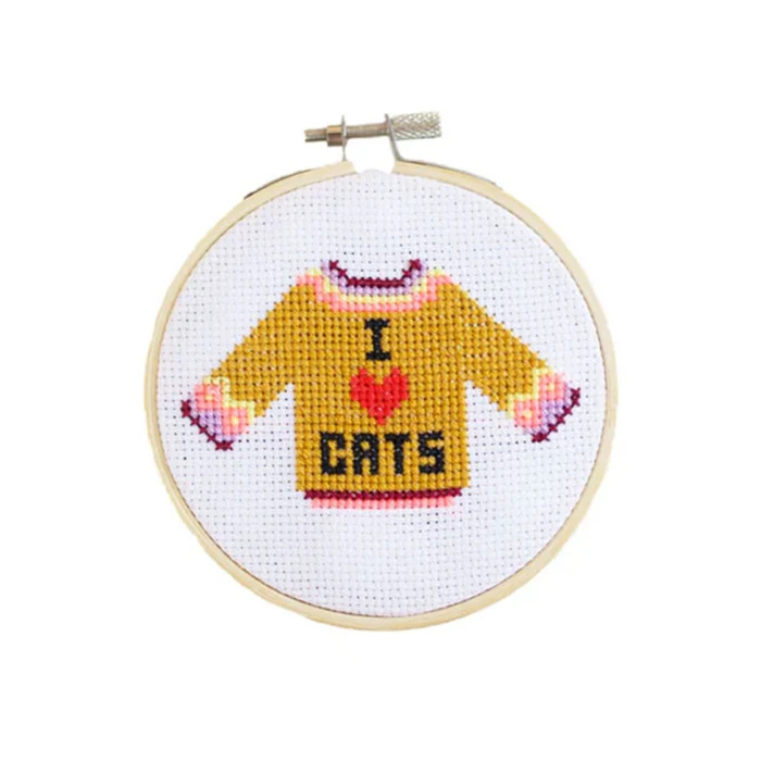 Cotton Clara I Love Cats Cross Stitch Kit - Image 2
