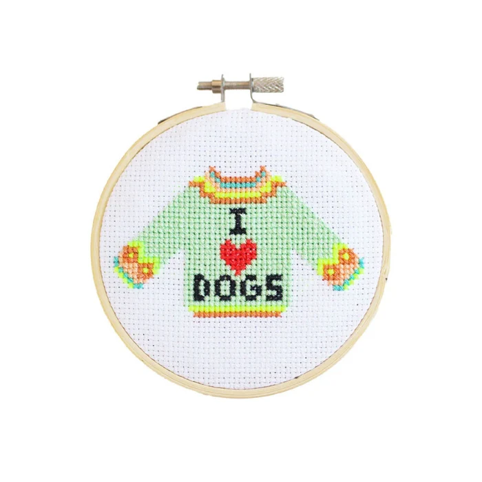 Cotton Clara I Love Dogs Cross Stitch Kit - Image 2