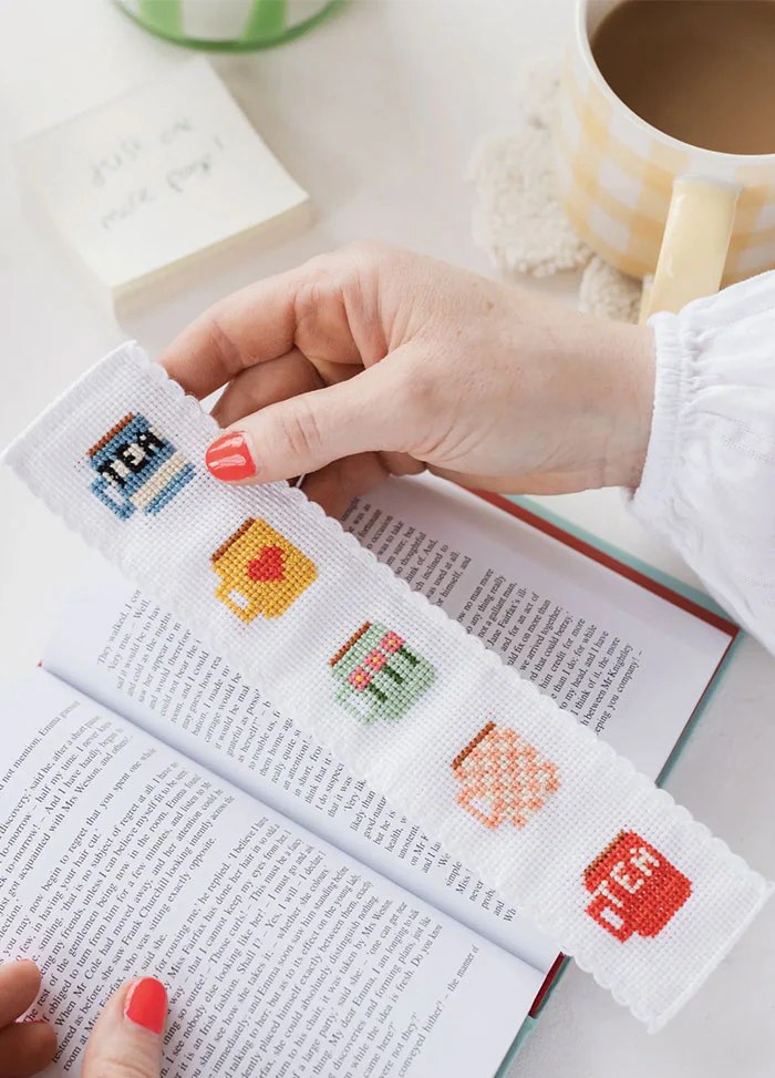 Cotton Clara Mugs Bookmark Cross Stitch Kit - Image 3