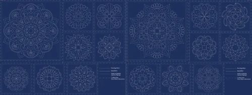 Devonstone Navy Sashiko Panel - Mandala - Image 3