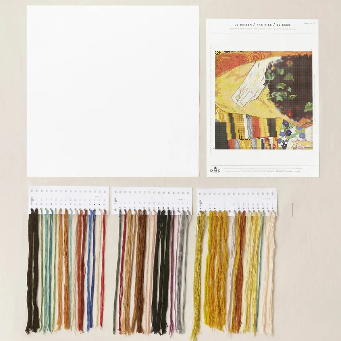 DMC The Kiss by Gustav Klimt Cross Stitch Kit - Image 5