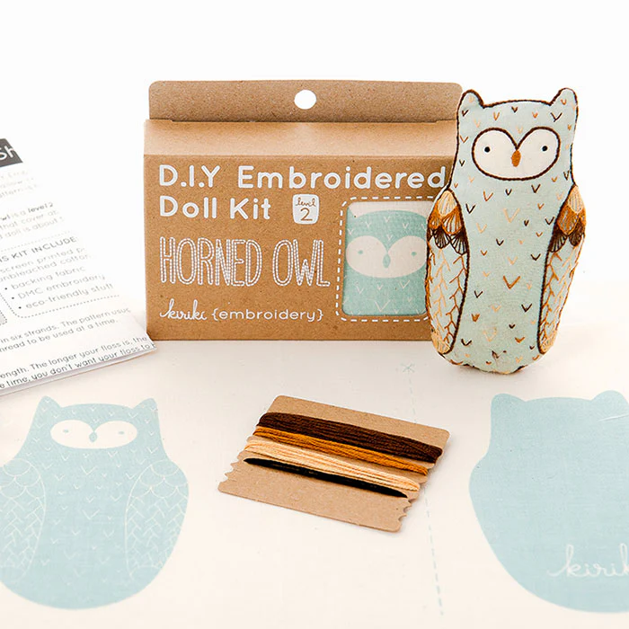 Kiriki Press Horned Owl Embroidery Kit - Image 3