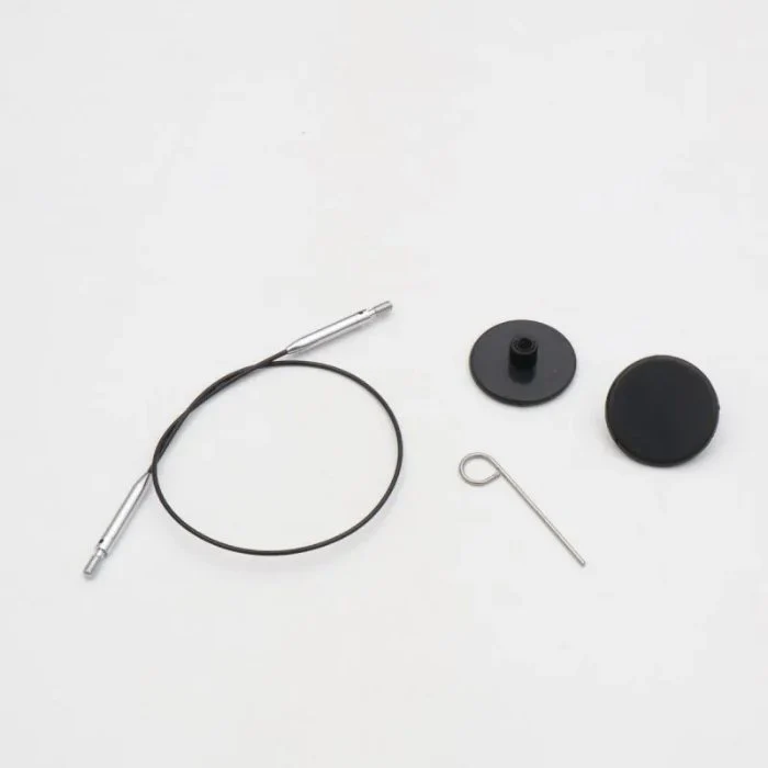 KnitPro Thin & Flex Swivel Interchangeable Cables Black/Silver - Image 2