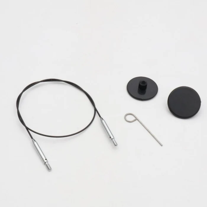 KnitPro Thin & Flex Swivel Interchangeable Cables Black/Silver - Image 3