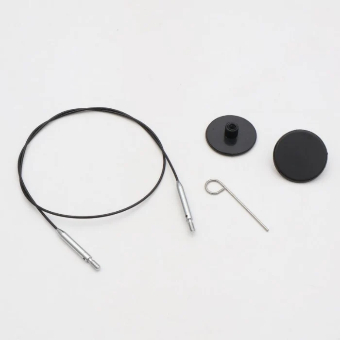 KnitPro Thin & Flex Swivel Interchangeable Cables Black/Silver - Image 4