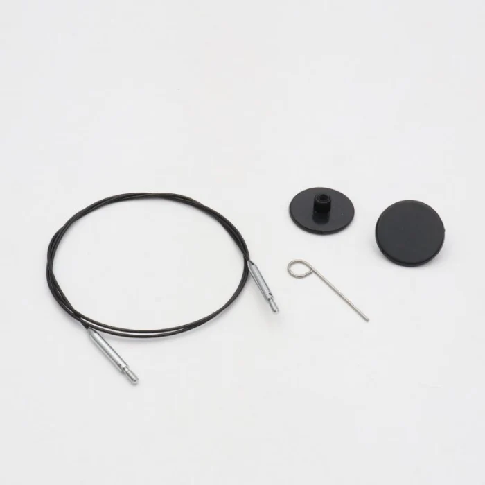 KnitPro Thin & Flex Swivel Interchangeable Cables Black/Silver - Image 5
