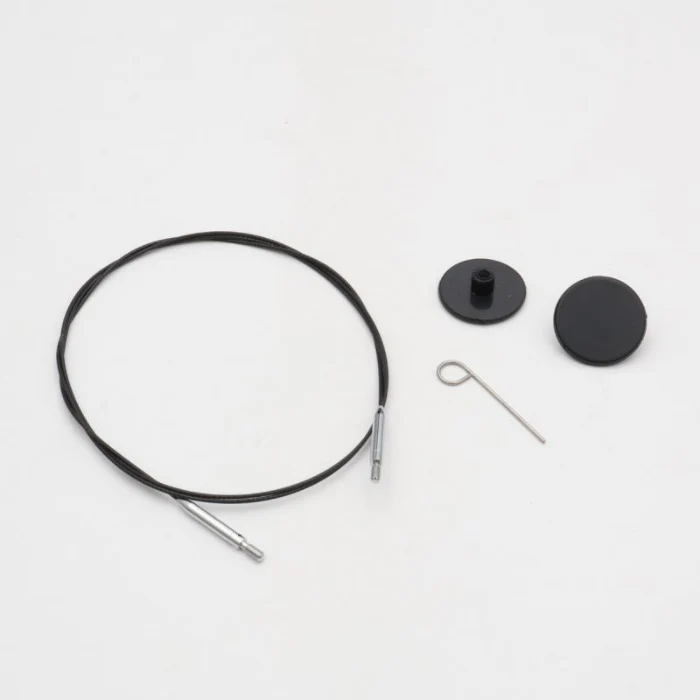 KnitPro Thin & Flex Swivel Interchangeable Cables Black/Silver - Image 6
