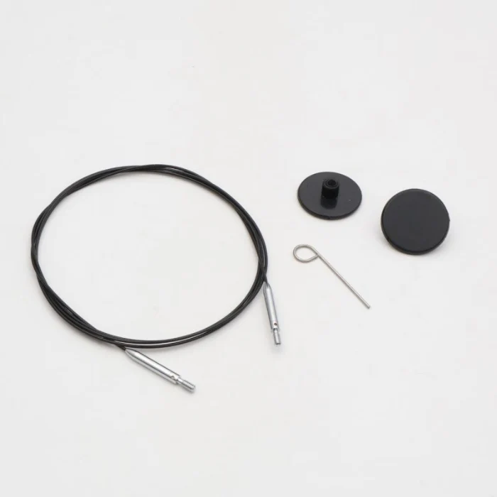 KnitPro Thin & Flex Swivel Interchangeable Cables Black/Silver - Image 7
