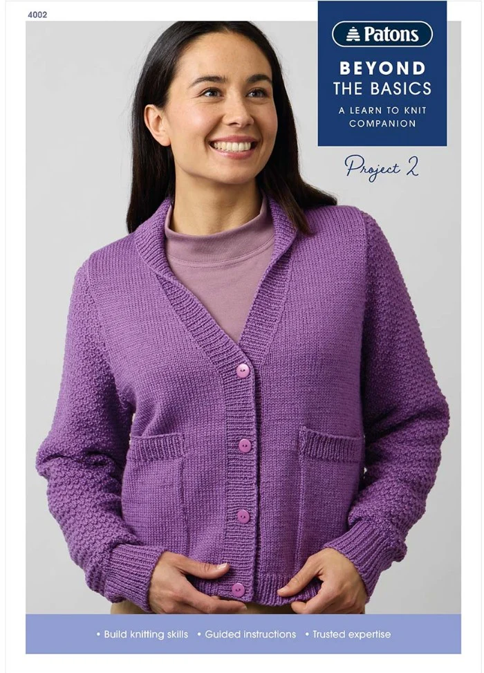 Patons Beyond the Basics Project 2: Textured Sleeve Cardigan
