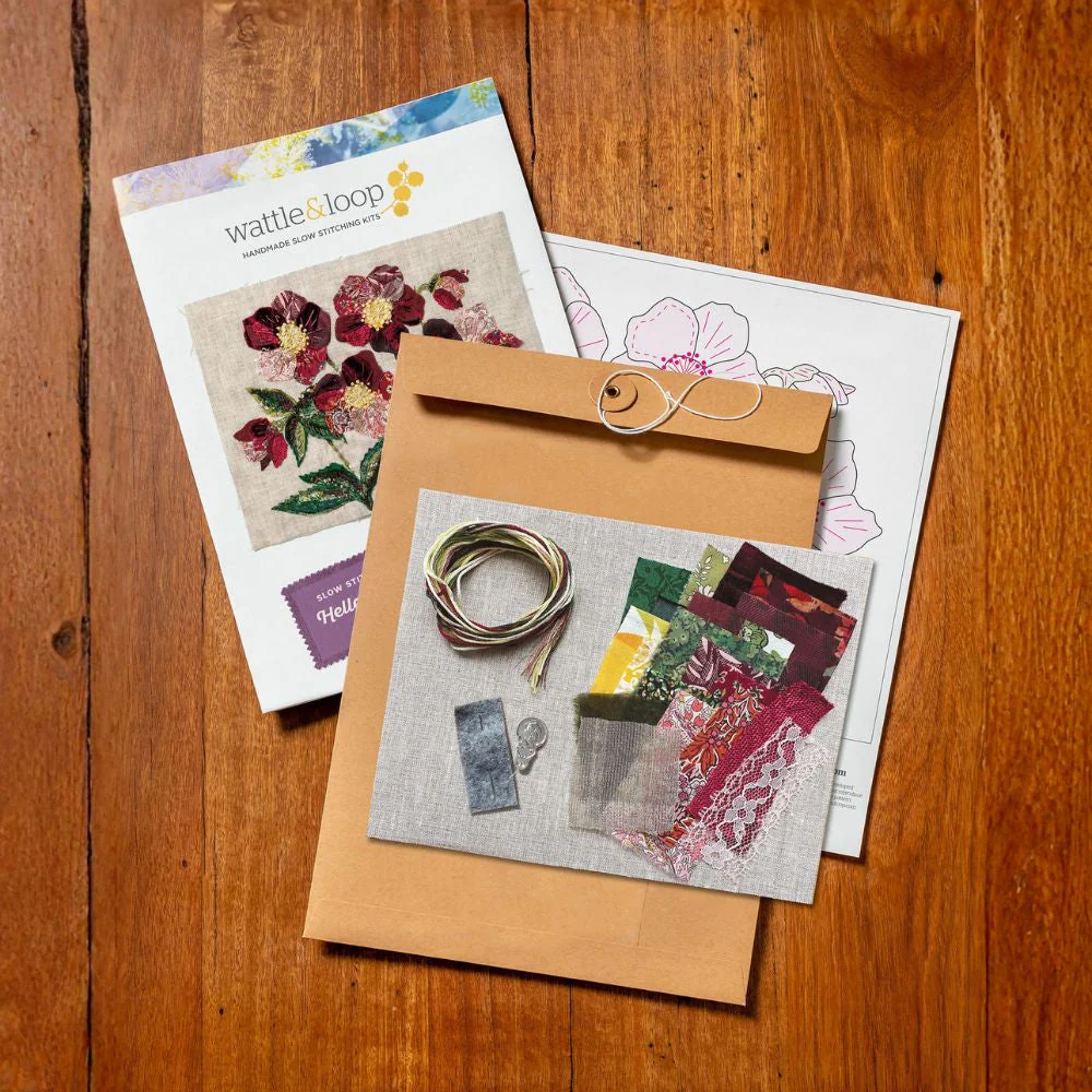 Wattle & Loop Hellebores Slow Stitching Kit - Image 3
