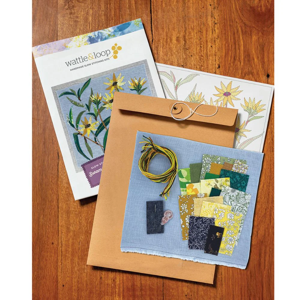 Wattle & Loop Swamp Daisy Slow Stitching Kit - Image 3